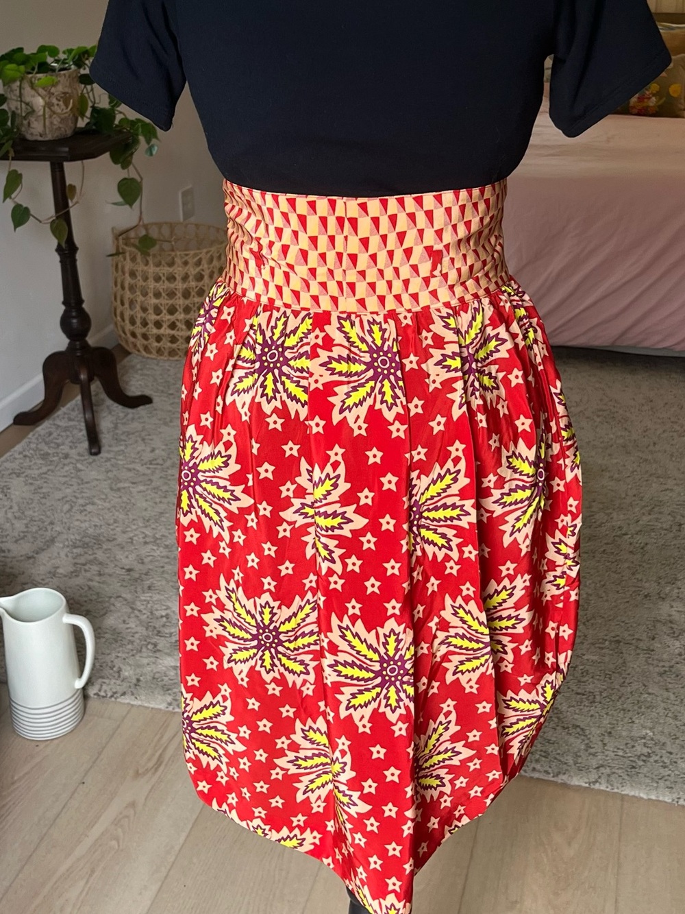 SUNO Sustainable Luxury Women's Skirt Size 4 / Small Red Button Pockets Unique - Picture 10 of 16